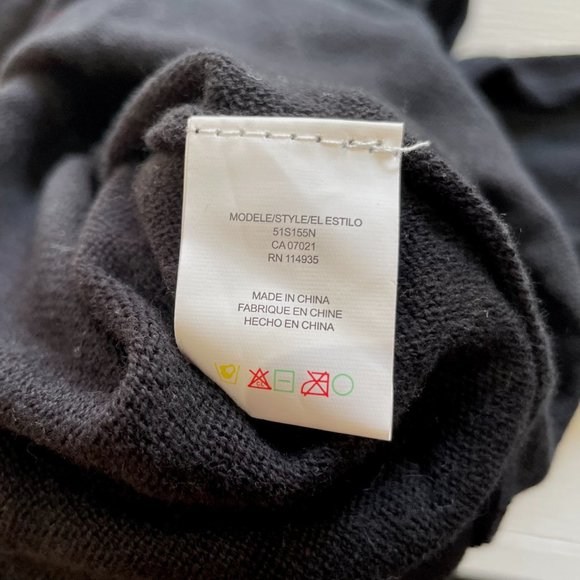 New Cloth by Design Convertible Tie Side Slit Sweater Black Purple Size Medium - Picture 15 of 16